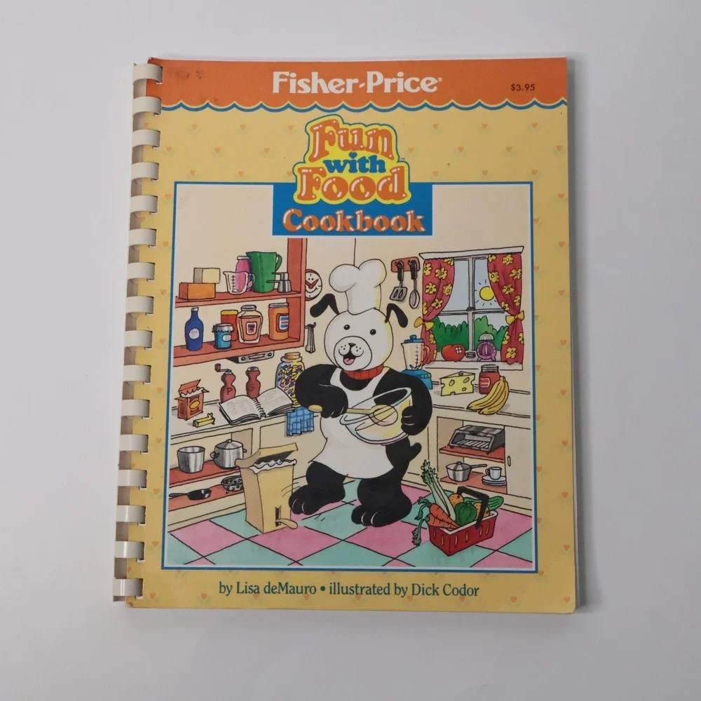 Vintage 1988 Fisher Price Fun with Food Cookbook Kids Retro Spiral Bound 80s